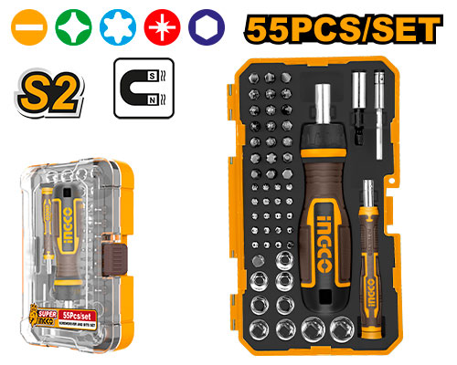 طقم مفك متعدد الاستخدمات 55 قطعة
